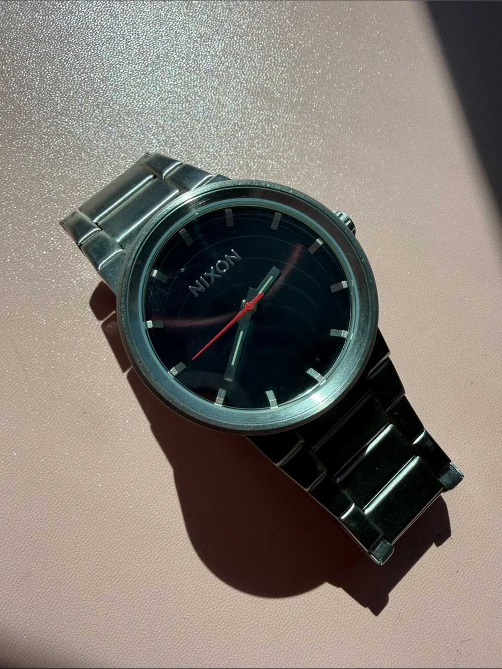 Nixon Shoot to Thrill Stainless Steel Black Dial Watch 100m